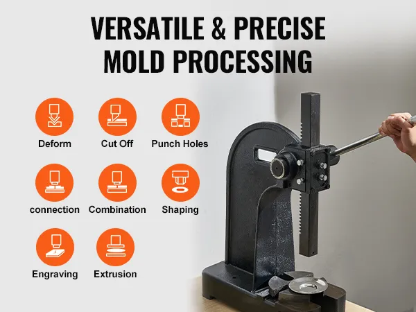 VEVOR Dornpresse: Vielseitige Formbearbeitung zum Verformen, Abschneiden, Lochen, Gravieren und mehr.