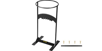 Partidor de leña VEVOR con hardware de montaje y marco de acero negro sobre fondo blanco.