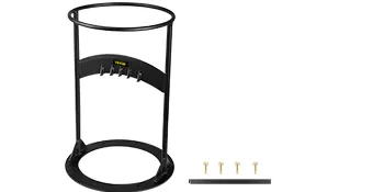 VEVOR log splitter circular metal frame with bolts and a base support bar.