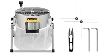 VEVOR bud leaf trimmer with stainless steel body, scissors, and hex keys.