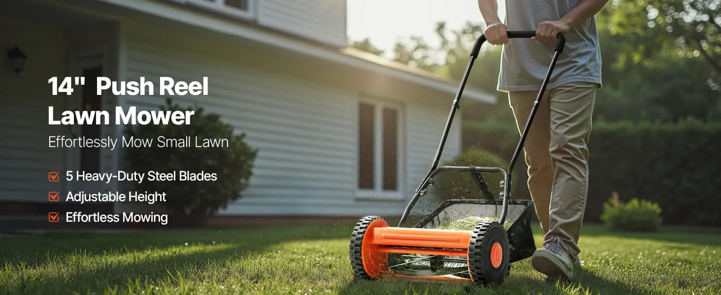 Mower Blade Reel Mower For Large Lawn VEVOR 14