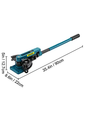 VEVOR pipe tube bender with dimensions 5in x 8.6in x 35.4in.