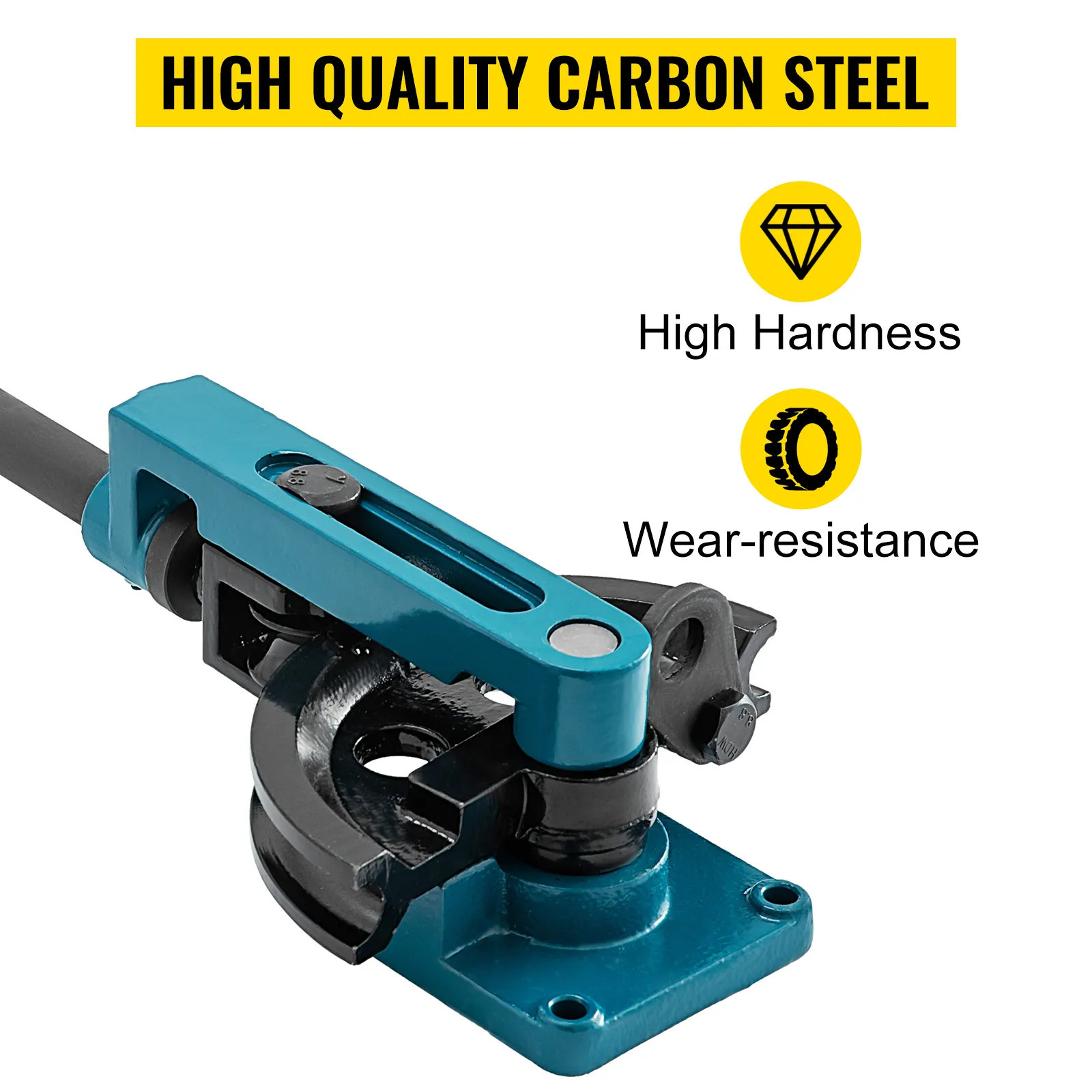VEVOR pipe tube bender made of high quality carbon steel, showcasing durability and wear-resistance.