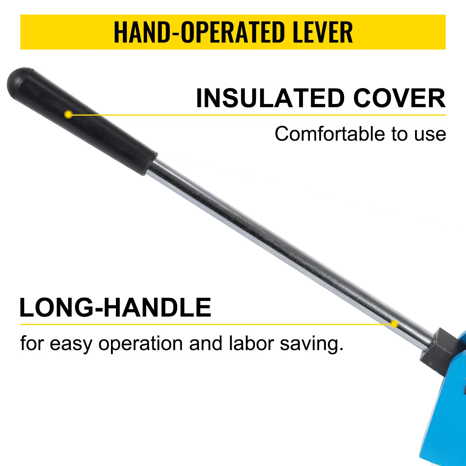 Nosze obkurczające VEVOR z długim uchwytem i izolowaną osłoną zapewniającą wygodne użytkowanie.