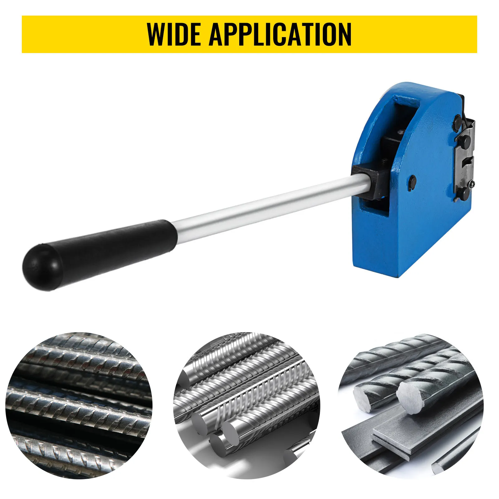 Urządzenie do rozciągania i obkurczania VEVOR z uchwytem i przykładami zastosowań do gięcia metalu.