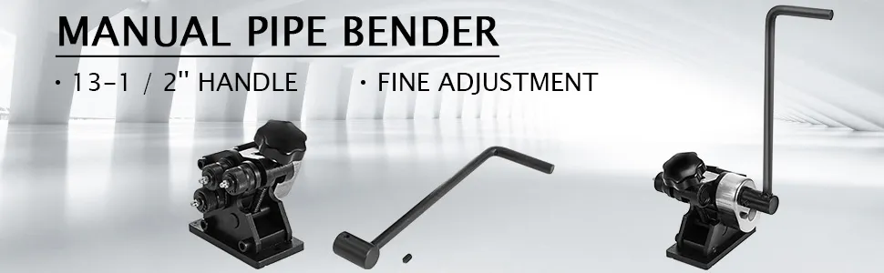 VEVOR ring roller manual pipe bender with 13-1/2" handle and fine adjustment.