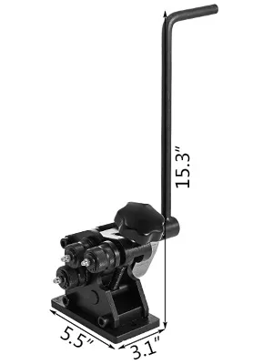 VEVOR ring roller with handle, black, dimensions 5.5" x 3.1" base, 15.3" height.