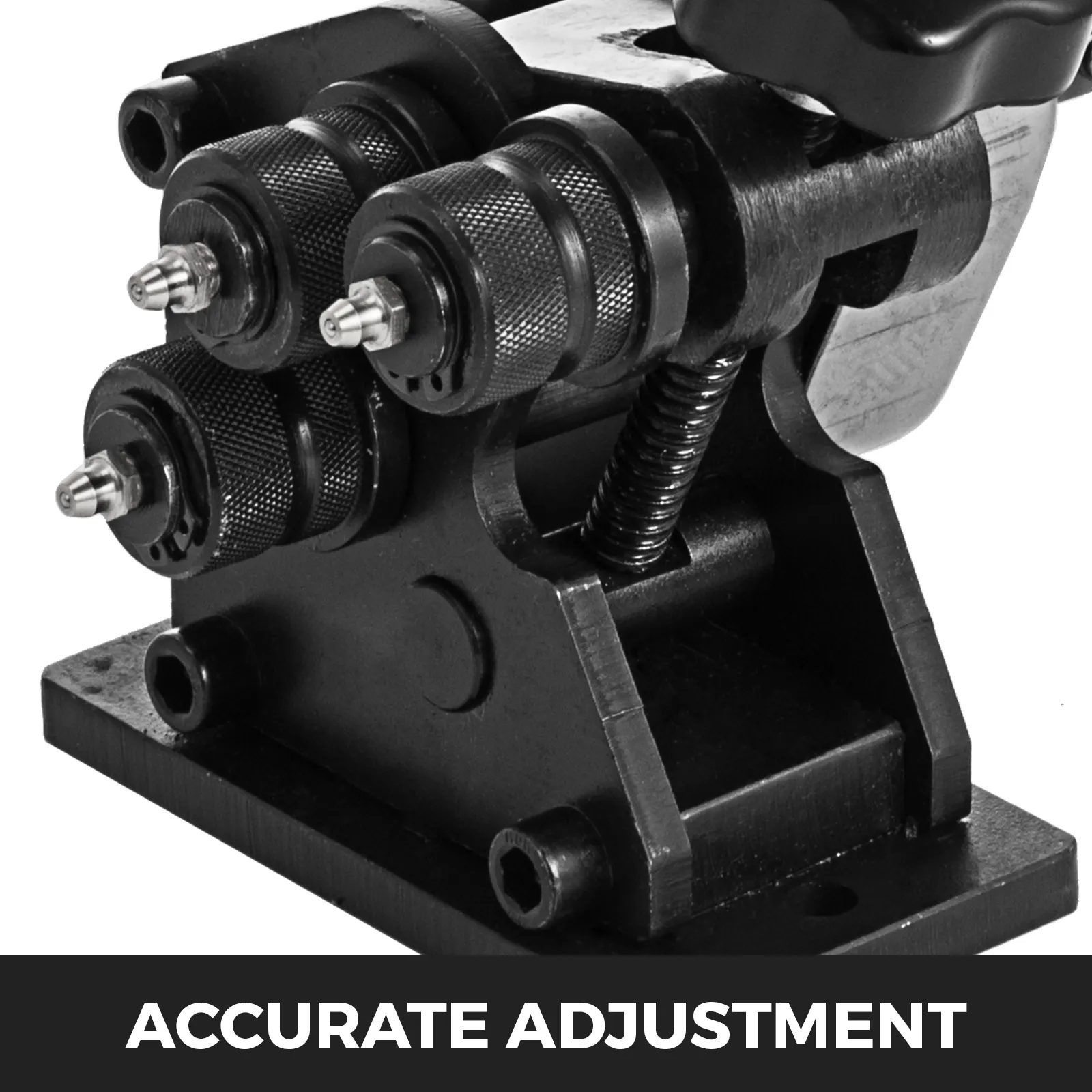 black VEVOR ring roller with precise adjustment knobs and metal rollers.
