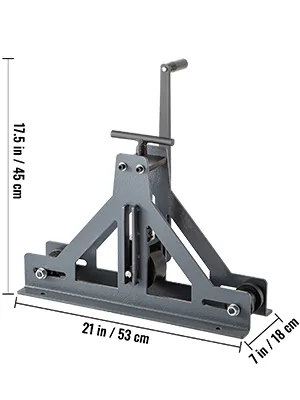 VEVOR tubing roller with dimensions 17.5 x 21 x 7 inches in gray.
