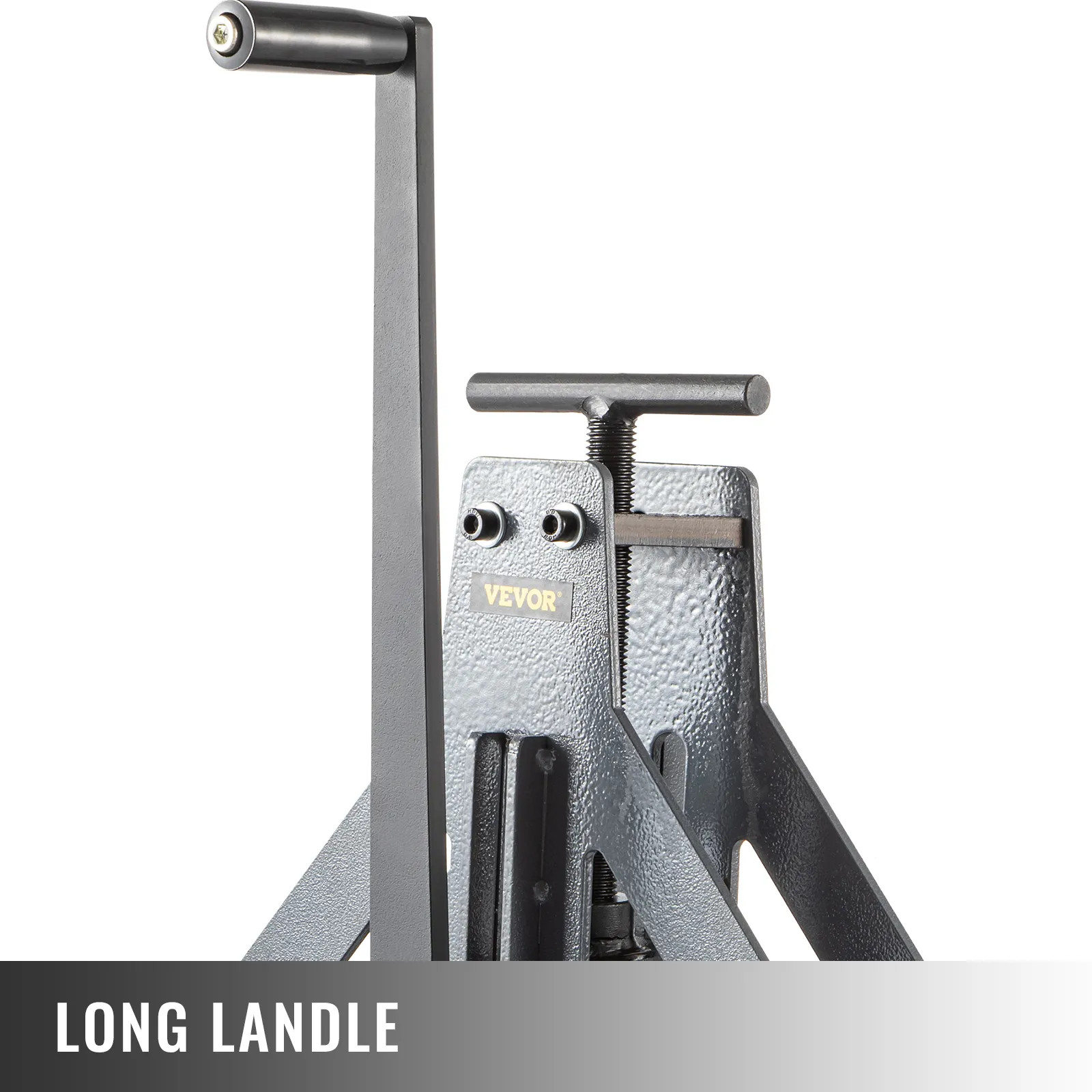 VEVOR tubing roller with long handle in industrial gray finish.