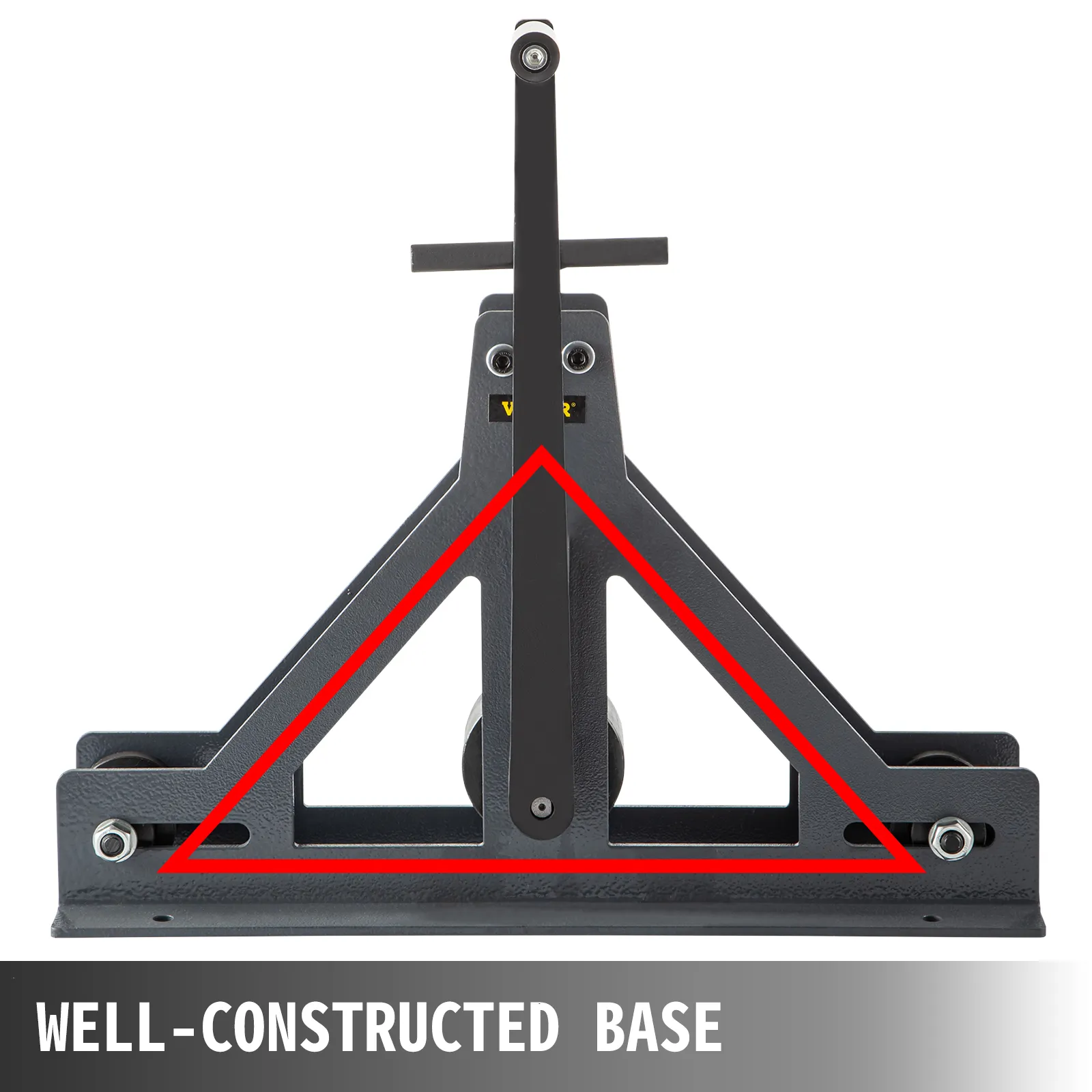 VEVOR tubing roller with a robust, well-constructed triangular base.