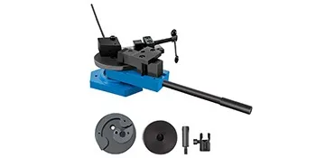 VEVOR metal scroll bender with handle, dies, and additional attachments.