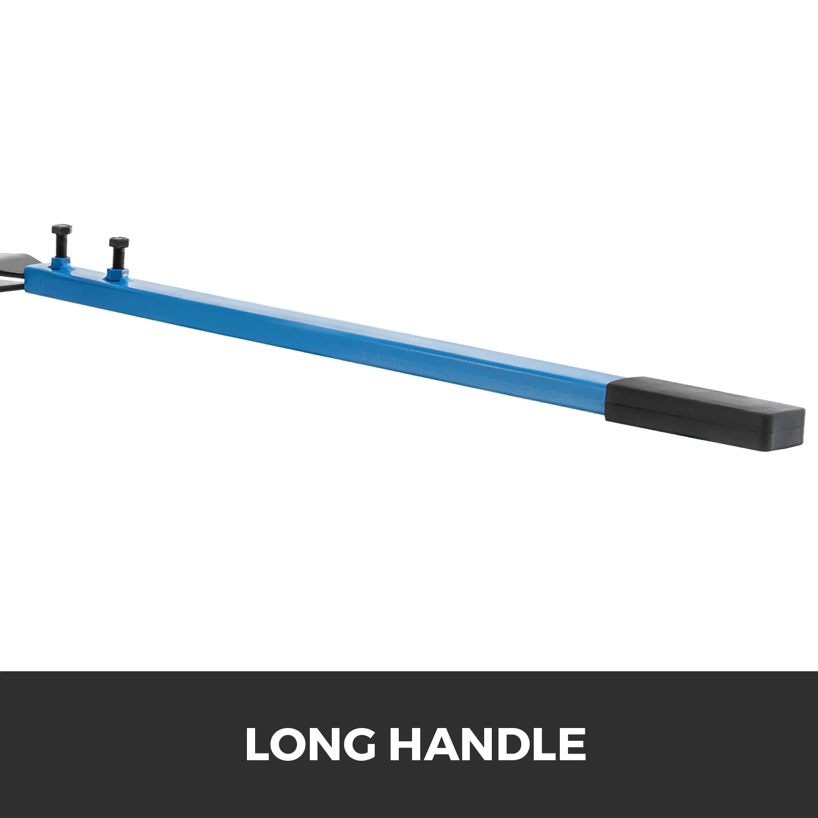 VEVOR tube bender with long blue handle and black end grip.