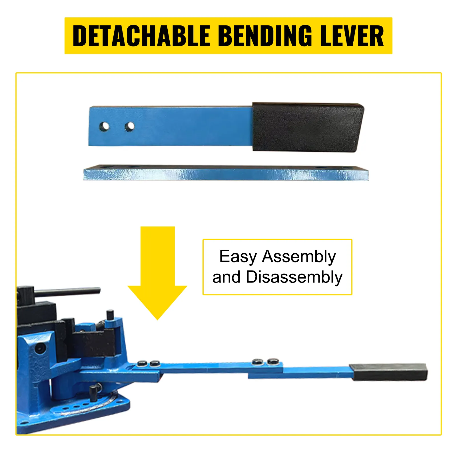 detachable bending lever of the VEVOR rebar bender for easy assembly and disassembly.