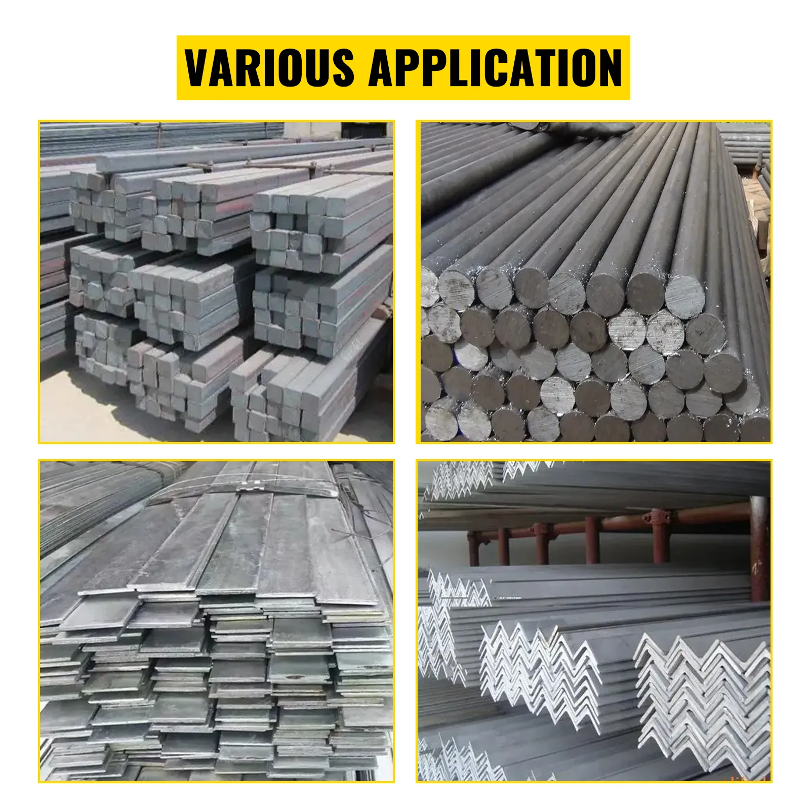 steel rods and bars in various shapes, suitable for use with the VEVOR rebar bender.