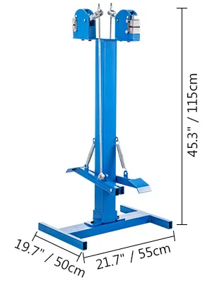 Camilla retráctil de metal VEVOR azul con cabezales dobles, 45,3" de alto y base ancha.