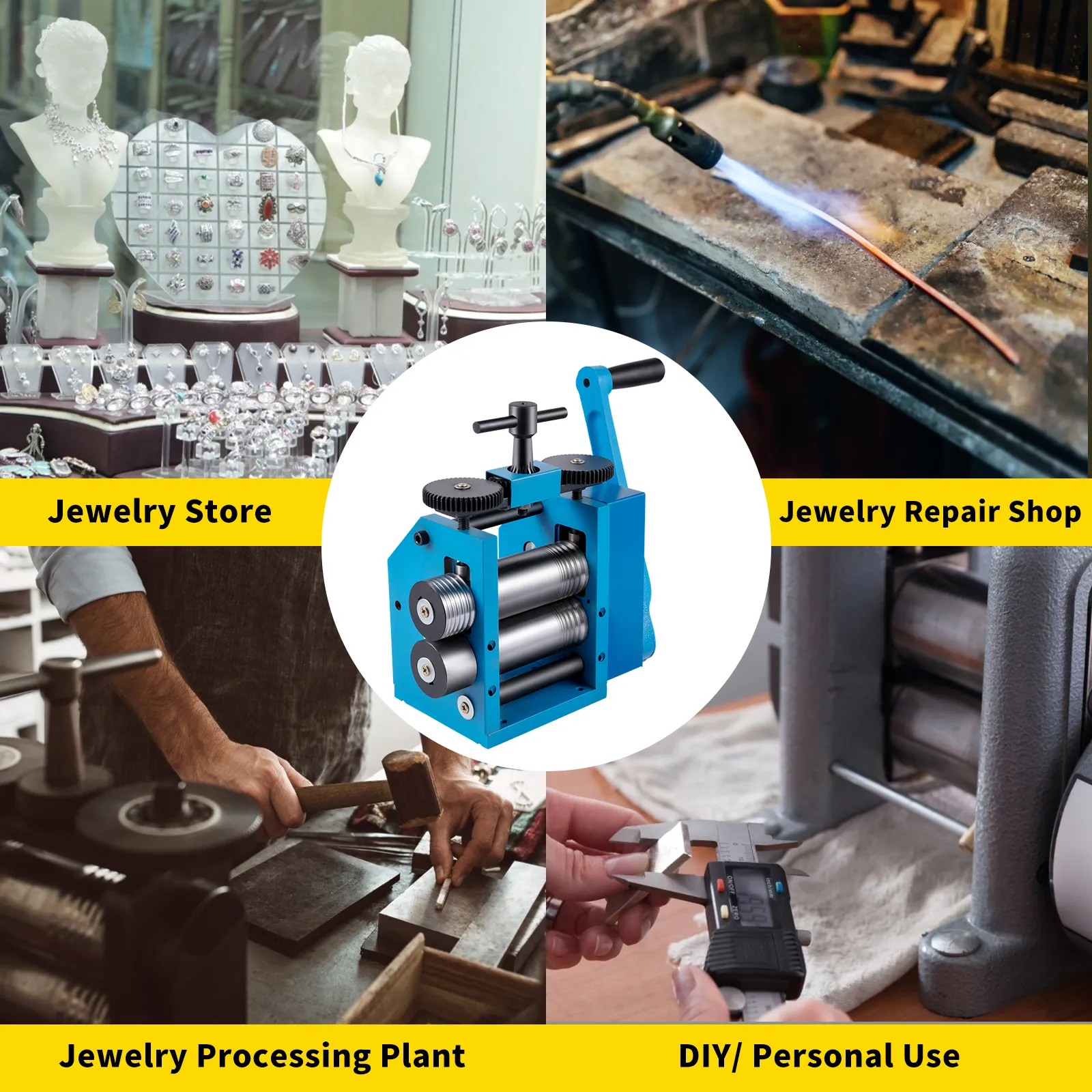 VEVOR jewelry rolling mill for stores, repair shops, processing plants, and diy use.