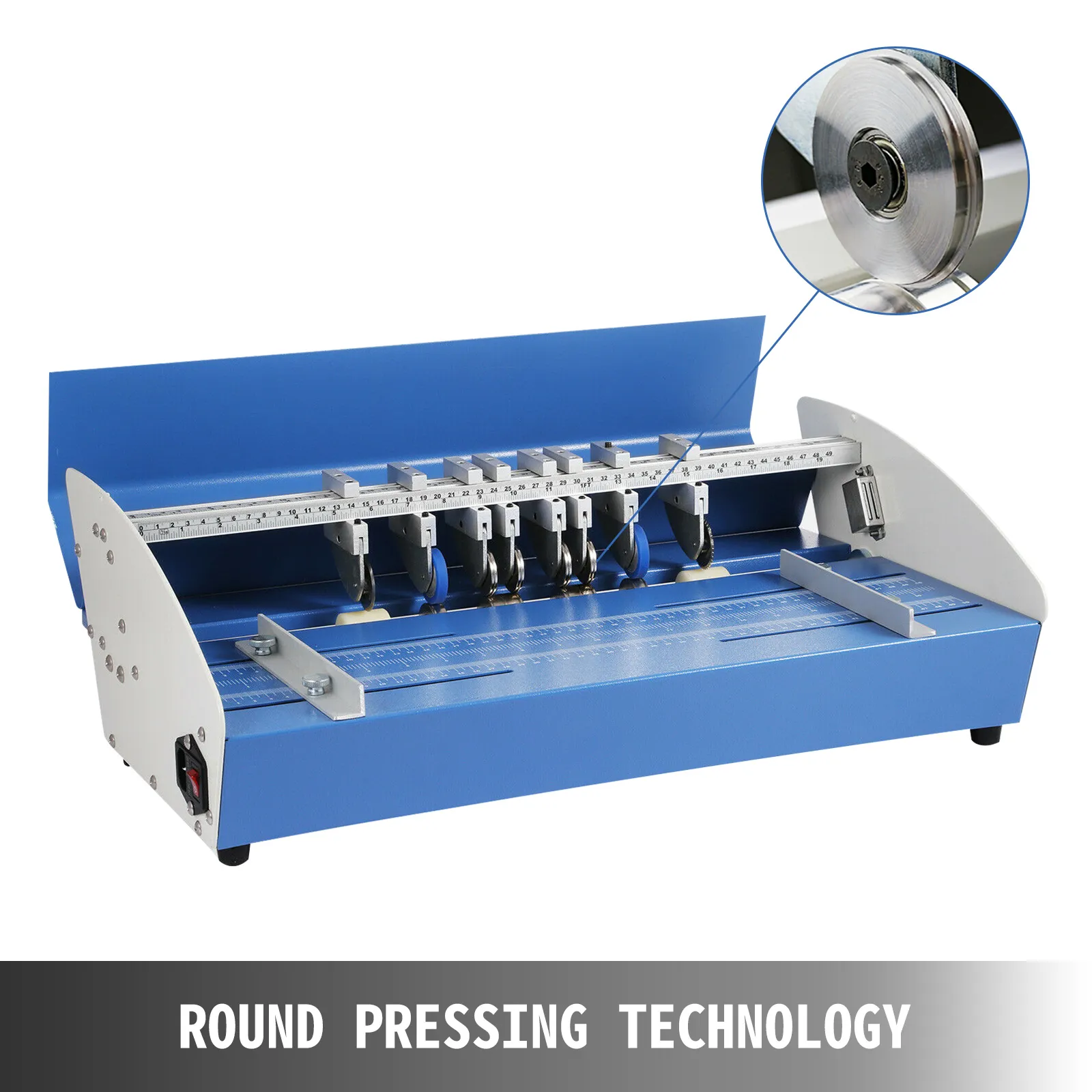 Elektrische Rillmaschine von VEVOR mit Rundpresstechnik und verstellbaren Klingen.