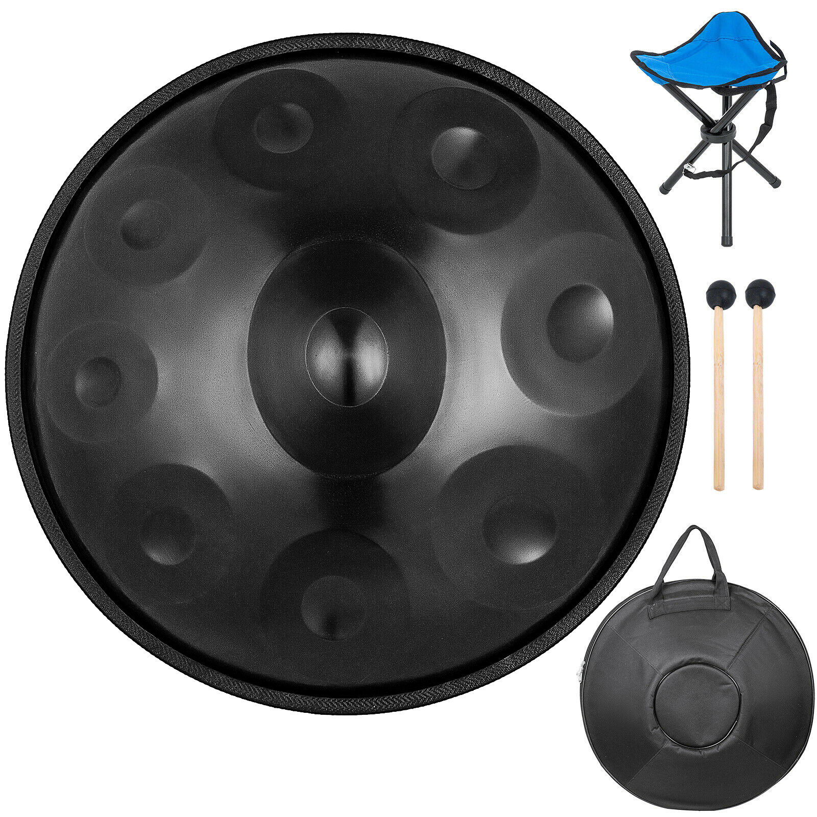 VEVOR Brown Harmonic Handpan Drum Hand pan In D Minor 9 Notes 22