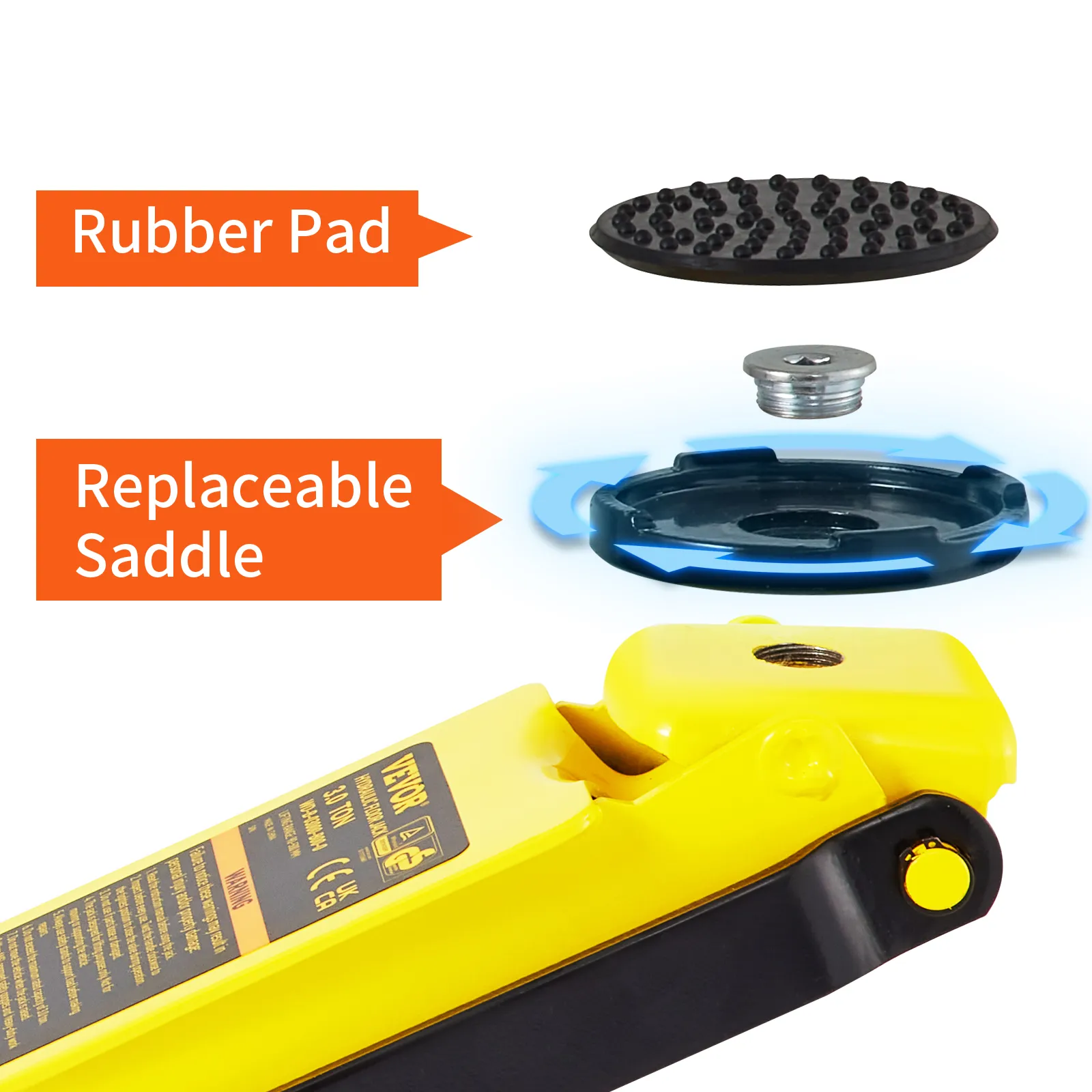 Gato de piso VEVOR con almohadilla de goma y asiento reemplazable para un mejor rendimiento y durabilidad.