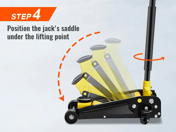 step 4: twist handle counterclockwise to lower the VEVOR 3 ton floor jack.