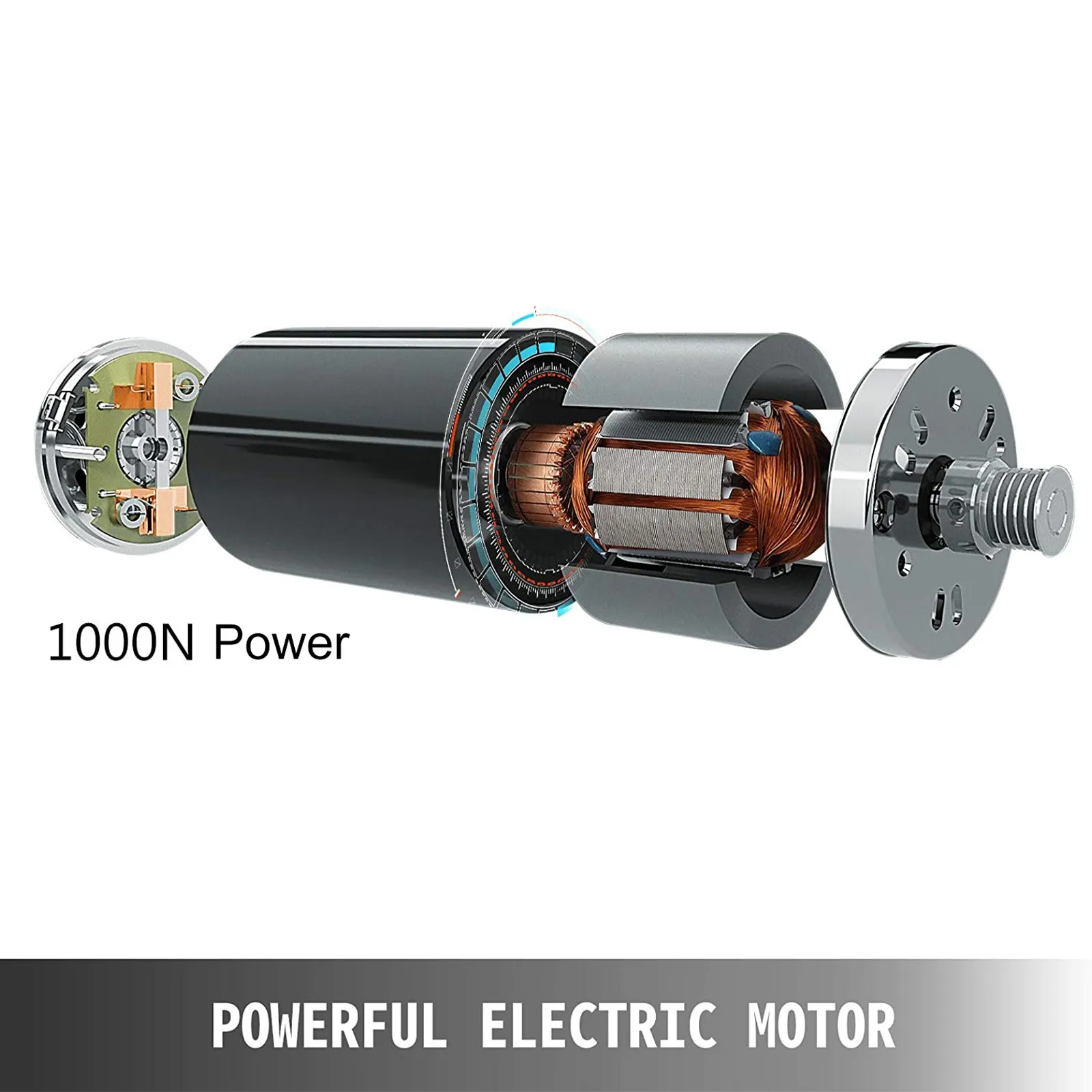 Elevador de TV motorizado VEVOR con potente motor eléctrico de 1000n, que exhibe componentes internos.