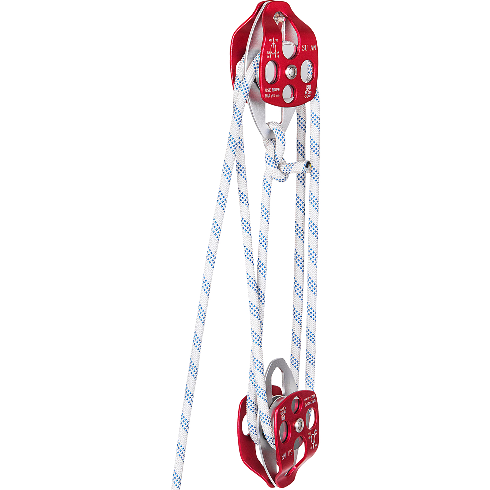 Twin Sheave Block and Tackle 6600lbs Pulley 250Ft, 7/16Inch Double