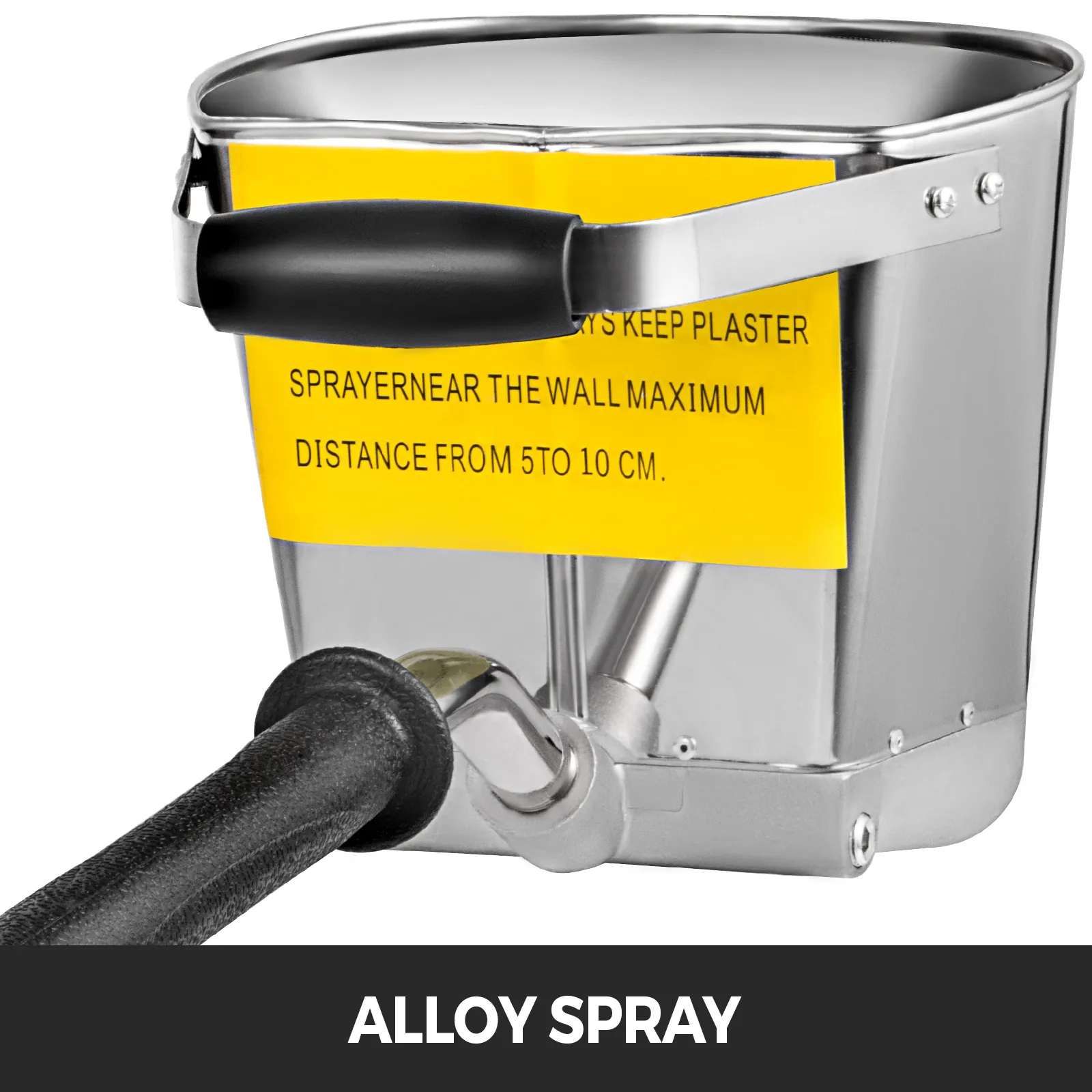 VEVOR stucco sprayer with ergonomic handle and yellow instruction label