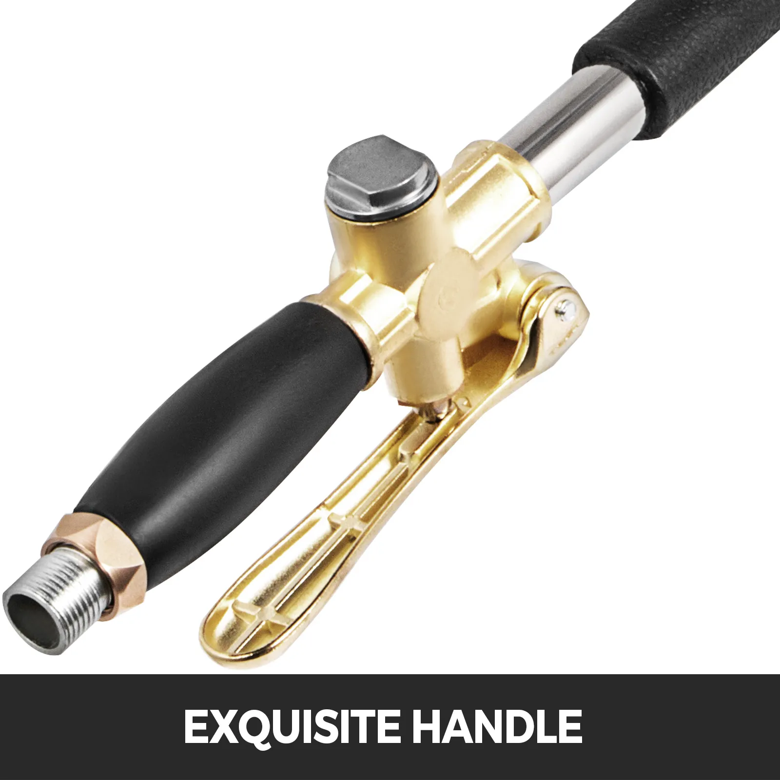 VEVOR cement mortar sprayer with gold nozzle and black grip handle.