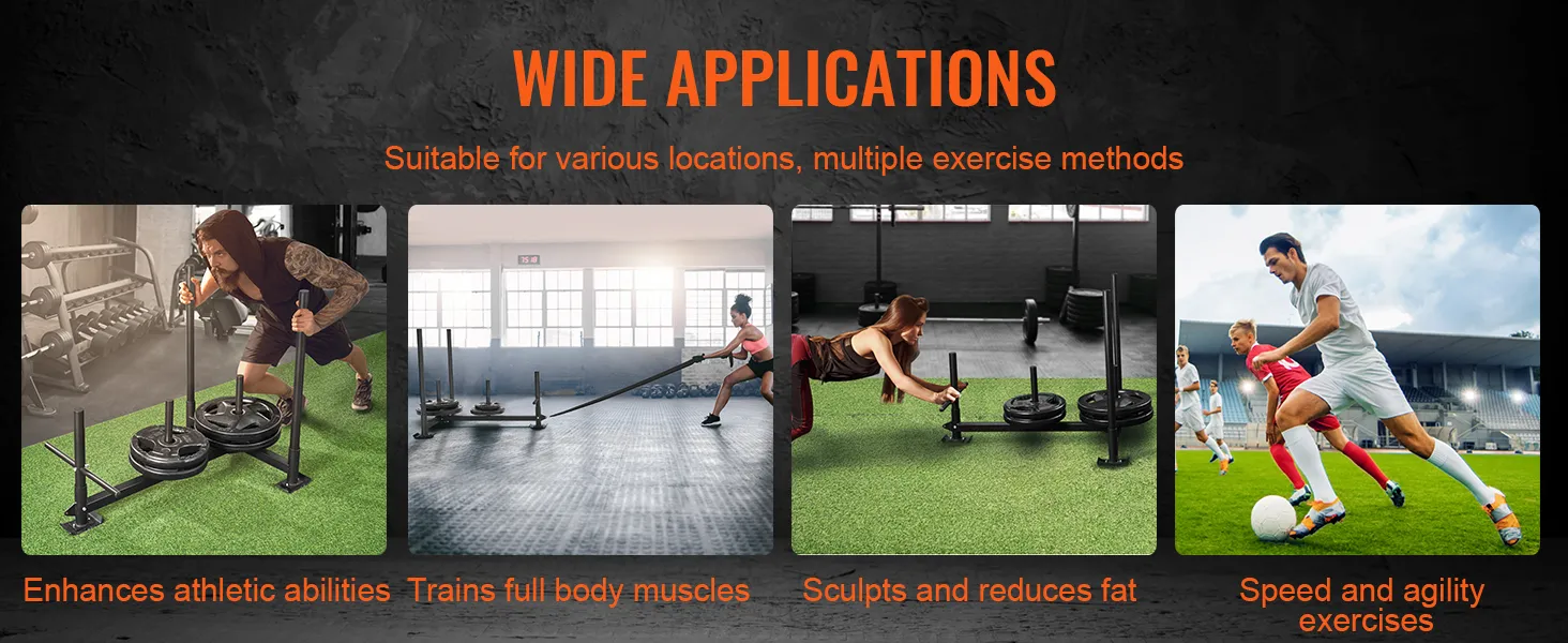 VEVOR weight training sled for enhancing athletic abilities, full body muscles training, and agility exercises.