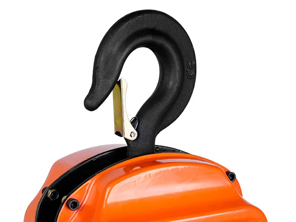 VEVOR hand chain hoist with a sturdy black hook attached to an orange casing.