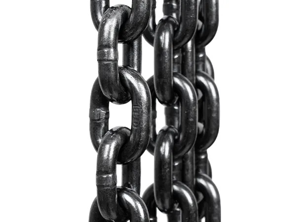 close-up of heavy-duty steel chains for the VEVOR hand chain hoist against a white background.