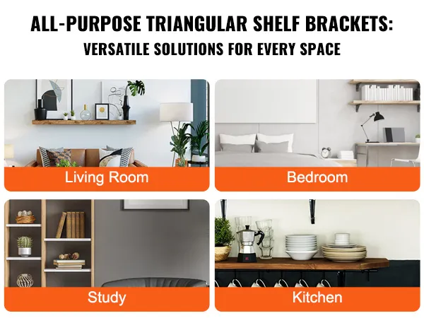VEVOR-plankhouder voor veelzijdige toepassingen: studeerkamer, woonkamer, slaapkamer en keuken; stijlvol en functioneel.