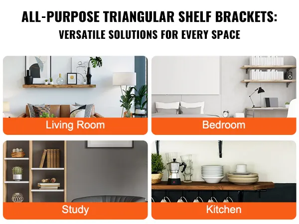 VEVOR shelf bracket for study, living room, bedroom, and kitchen. versatile solutions for every space.