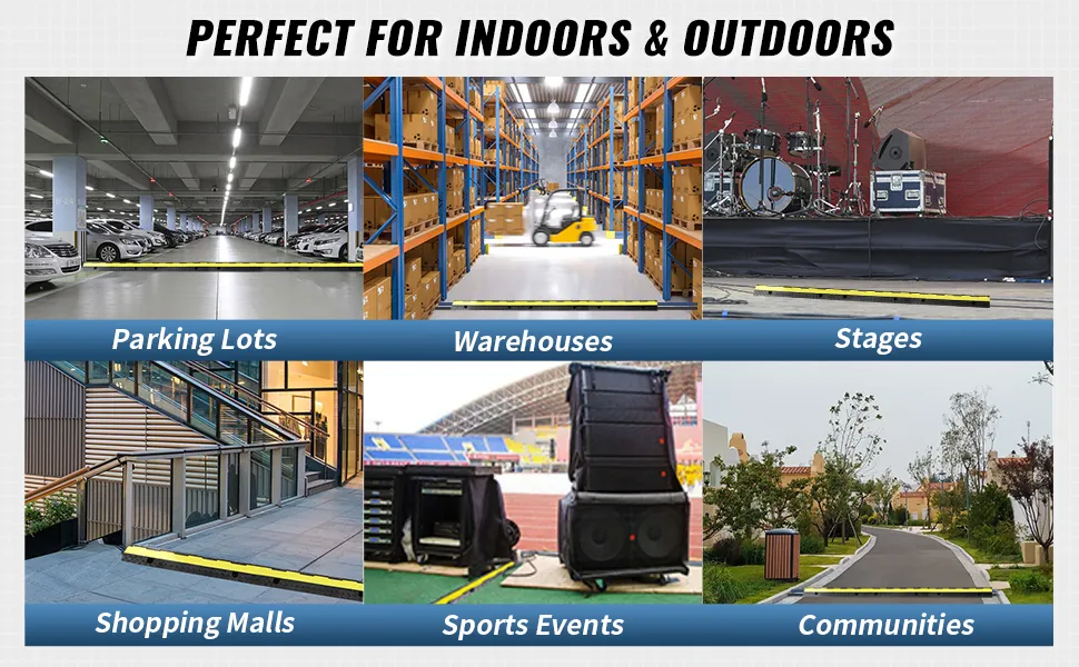 VEVOR kabelbeschermingshelling voor parkeerterreinen, magazijnen, podia, winkelcentra, sportevenementen en gemeenschappen.