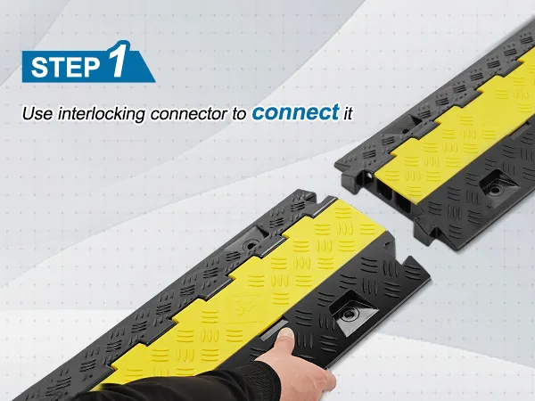 step 1: use interlocking connector to connect the VEVOR cable protector ramp sections.