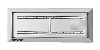 VEVOR fire pit pan with stainless steel rectangular design and burners.