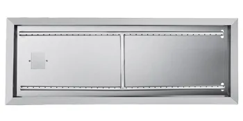 rectangular stainless steel VEVOR fire pit pan with vent slots and smooth finish.