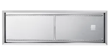 stainless steel VEVOR fire pit pan with rectangular shape and sleek design.