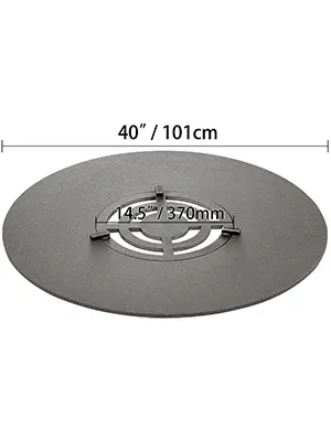 VEVOR bbq grill griddle, 40" diameter with a 14.5" center cutout ring.