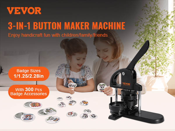Machine à Badges 3-en-1 UIOK - Presse Boutons 55 Mm, Kit DIY Avec Badges, Aimants, Porte-clés | Pour Enfants, Créatif - 5