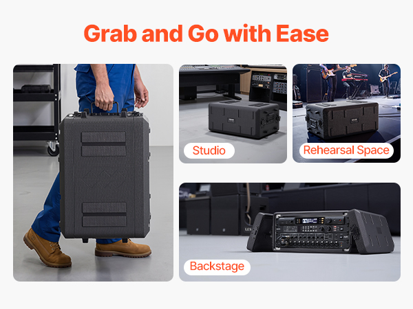VEVOR 4U Rack Case, 12 in Depth, Rackmount Flight Case Shallow