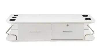 VEVOR styling station with drawers, lockable storage, and sleek white finish.