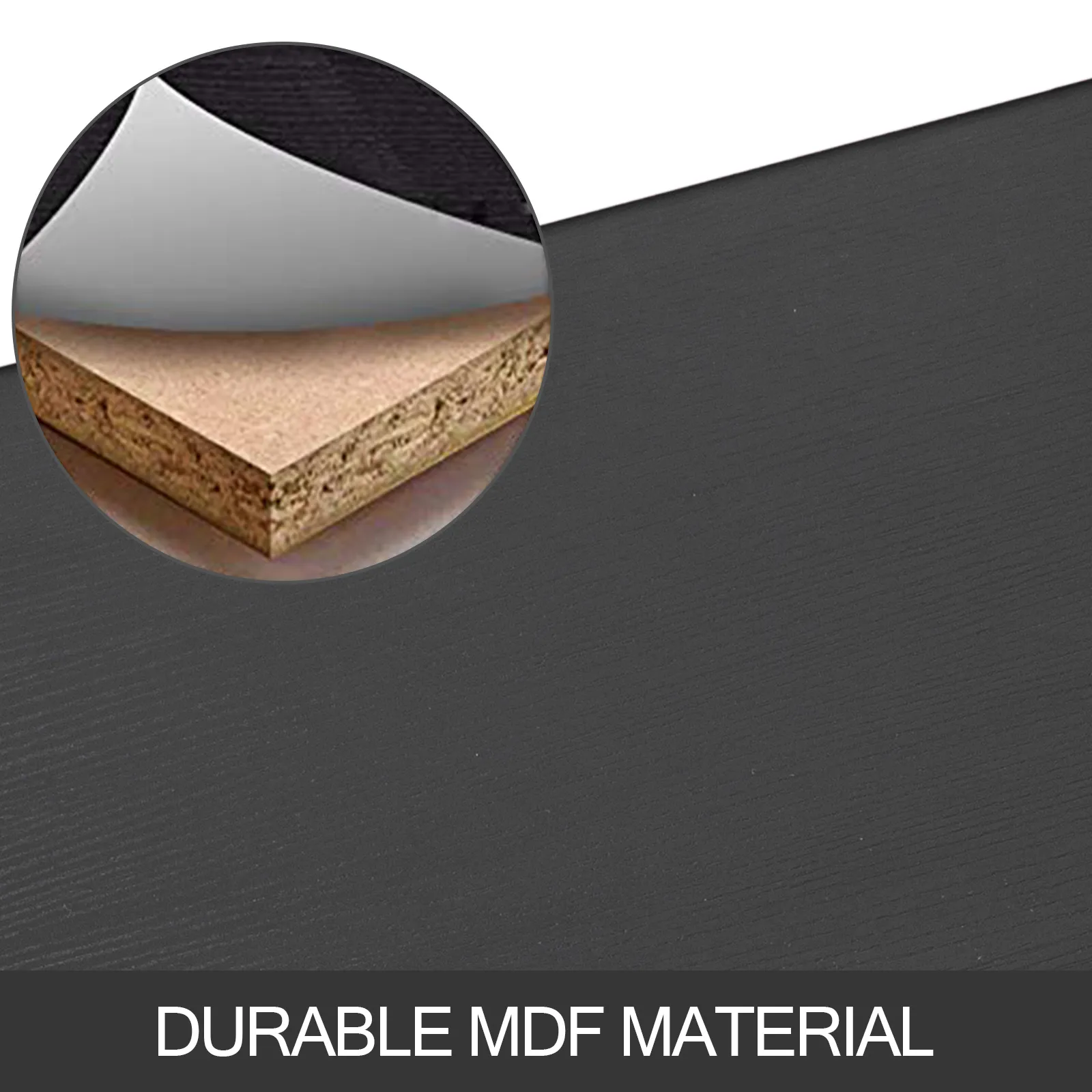 Primer plano del carrito de salón VEVOR que muestra su material MDF duradero.