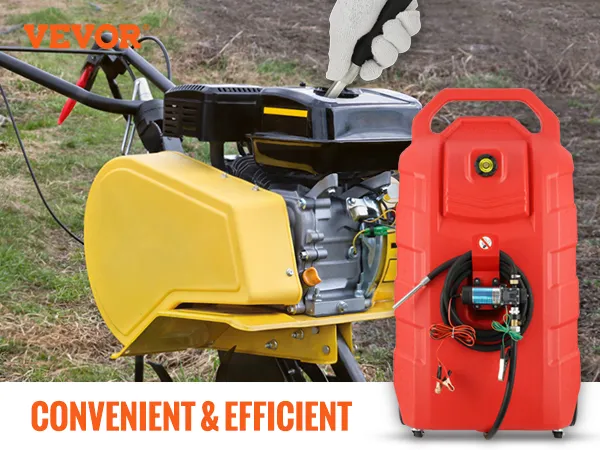VEVOR fuel caddy with 32-gallon capacity for diesel, gasoline, and machine oil refueling.