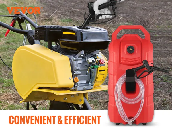 VEVOR fuel caddy with 16-gallon capacity for diesel, gasoline, and machine oil, convenient and efficient.