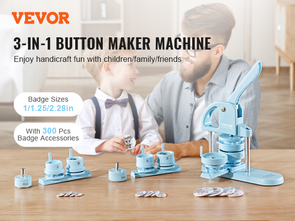 Machine à Badges 3-en-1 UIOK - Presse Boutons 55 Mm, Kit DIY Avec Badges, Aimants, Porte-clés | Pour Enfants, Créatif - 2