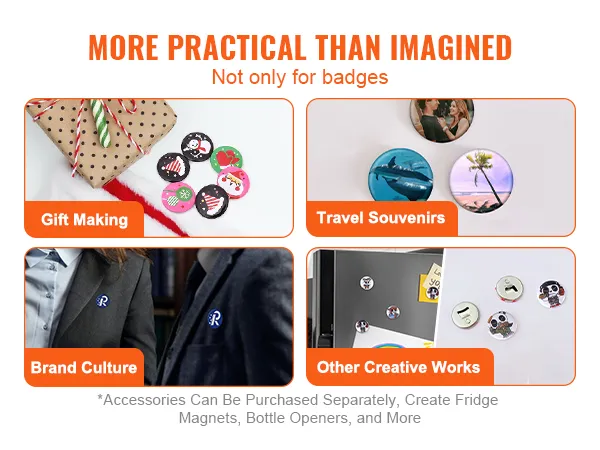 VEVOR button maker for gift making, travel souvenirs, brand culture, and other creative works.