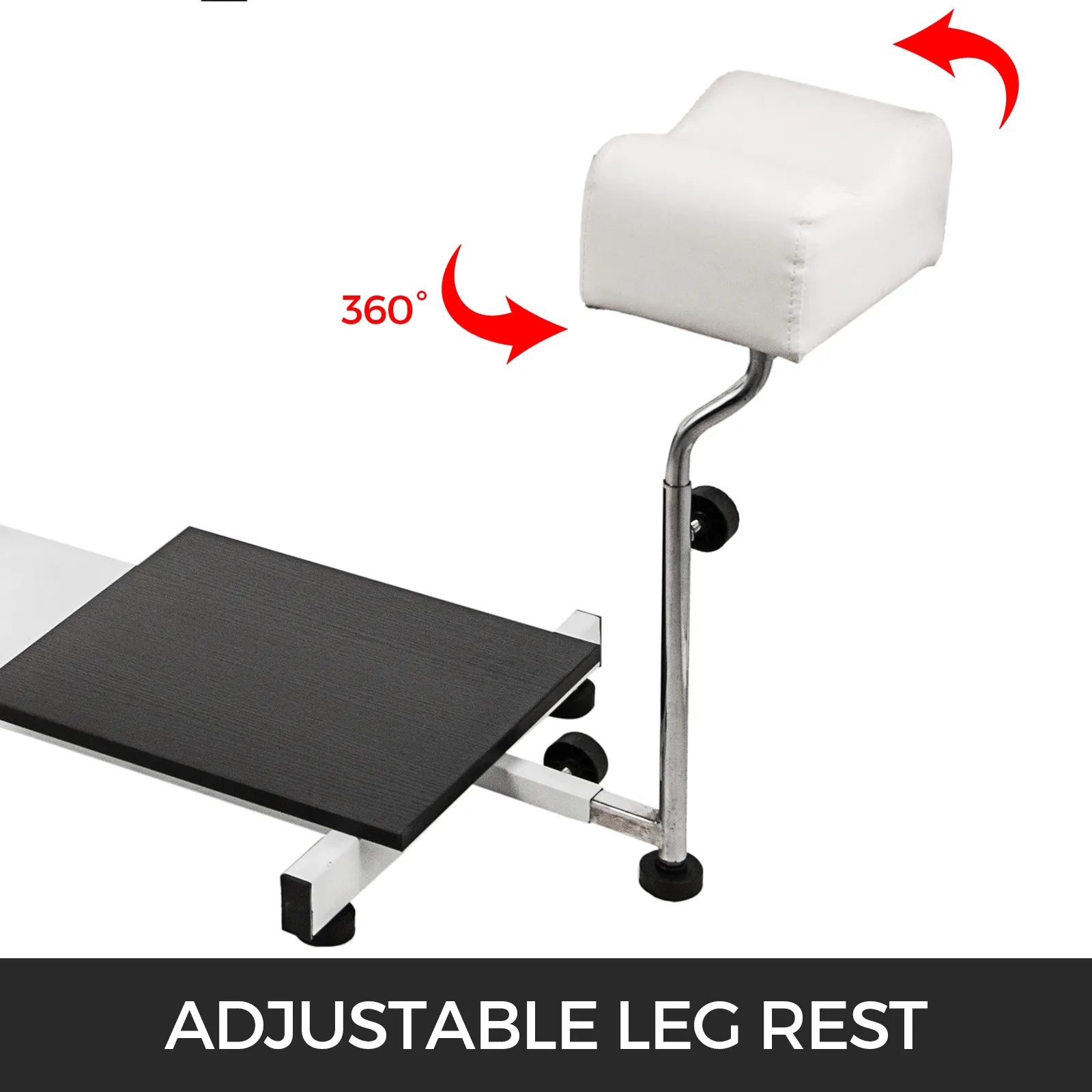 Sillón de pedicura spa hidráulico VEVOR con reposapiernas ajustable y giratorio de 360 grados.