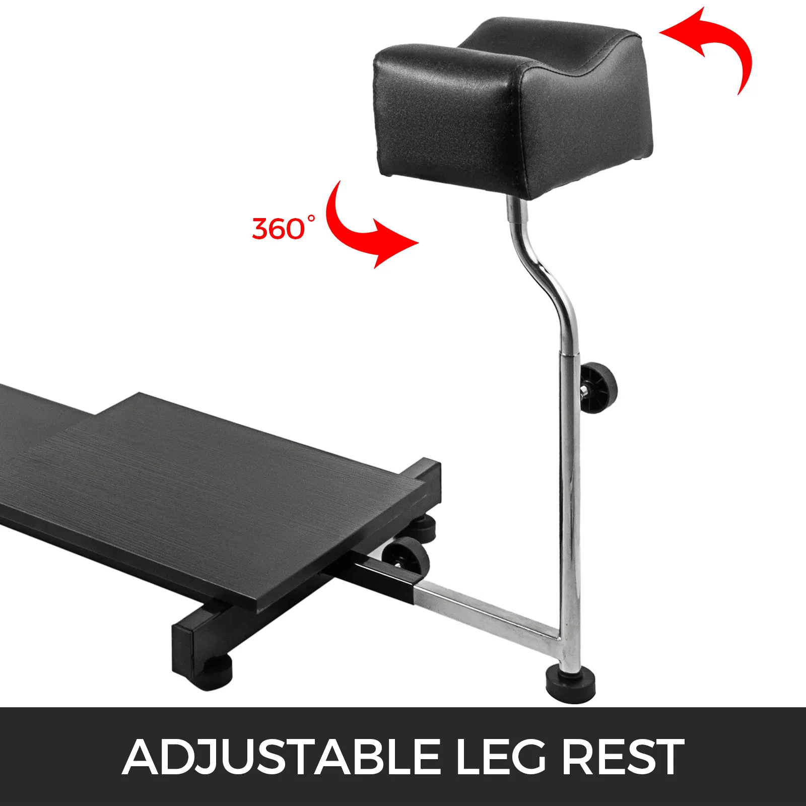 Silla de spa para pedicura VEVOR con reposapiernas ajustable y función de rotación de 360 grados.